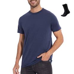 MERINNOVATION Merino T Shirt Herren Everyday Kurzärmeliges T-Shirt Funktionsshirt Atmungsaktiv und Geruchsneutral Merinowolle Base Layer + Merinowolle Socks von MERINNOVATION