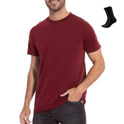 MERINNOVATION Merino T Shirt Herren Everyday Kurzärmeliges T-Shirt Funktionsshirt Atmungsaktiv und Geruchsneutral Merinowolle Base Layer + Merinowolle Socks von MERINNOVATION