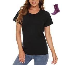 MERINNOVATION Merinowolle T-Shirt Damen Wandern und Outdoor Atmungsaktiv und Geruchsneutral Merino Unterwäsche Base Layer + Merinowolle Socks von MERINNOVATION