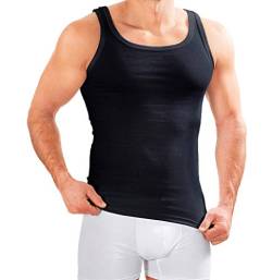 MERISH 5er Pack Herren Unterhemd Weiss Feinripp Weiß Tank Top Baumwolle T-Shirt 400 (4XL, 400 5er Pack Schwarz) von MERISH