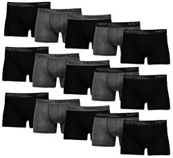 MERISH Boxershorts Herren 15er Pack S-5XL Unterwäsche Unterhosen Männer Men Retroshorts 415 (3XL, 415e 15er Set Anthrazit-Schwarz) von MERISH