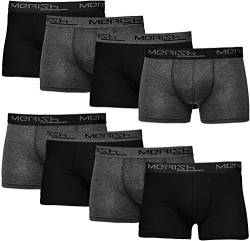 MERISH Boxershorts Men Herren 8er Pack Unterwäsche Unterhosen Männer Retroshorts 216e Schwarz-Anthrazit S von MERISH