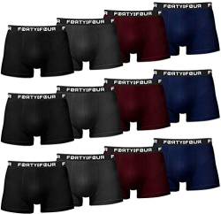 MERISH | FortyFour Boxershorts Herren 12er Pack S-7XL Unterwäsche Unterhosen Männer Men Retroshorts (M, 713b 12er Set Mehrfarbig) von MERISH