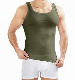 MERISH Herren Unterhemd 5er Pack / 10er Pack Tank Top Feinripp Baumwolle Weiß T-Shirt 400 (3XL, 400d 5er Set Khaki) von MERISH