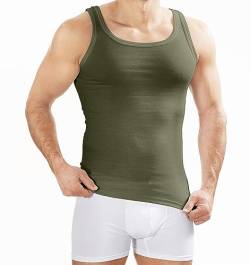 MERISH Herren Unterhemd 5er Pack / 10er Pack Tank Top Feinripp Baumwolle Weiß T-Shirt 400 (S, 400d 5er Set Khaki) von MERISH