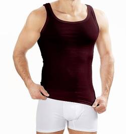 MERISH Herren Unterhemd 5er Pack / 10er Pack Tank Top Feinripp Baumwolle Weiß T-Shirt 400 (XL, 400c 5er Set Bordeaux) von MERISH