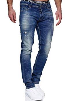 MERISH Jeans Herren Slim Fit Jeanshose Stretch Denim Designer Hose 1507(29W / 32L, 1507-2 Blau) von MERISH
