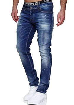 MERISH Jeans Herren Slim Fit Jeanshose Stretch Denim Designer Hose 1507(30W / 30L, 1507-3 Dunkelblau) von MERISH