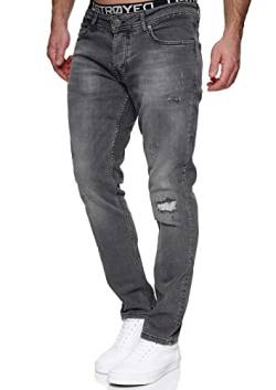 MERISH Jeans Herren Slim Fit Jeanshose Stretch Denim Designer Hose 1507(34W / 32L, 1506-3 Grau) von MERISH