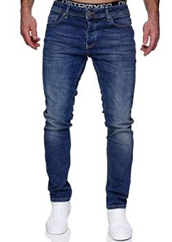 MERISH Jeans Herren Slim Fit Jeanshose Stretch Denim Hose Designer 1512 (29-32, 1512-02 Dunkelblau) von MERISH