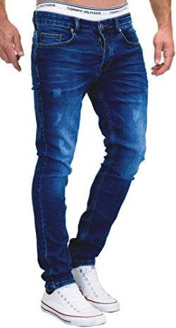 MERISH Jeans Herren Slim Fit Stretch Hose Jeanshose Denim 9148 (36-30, 9148 Dunkelblau) von MERISH