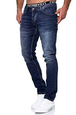 MERISH Jeans Herren Slim Fit Stretch Jeanshose Designer Hose Denim 9148-2100 (34-32, 503-3 Dunkelblau) von MERISH