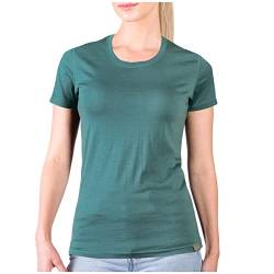 MERIWOOL Damen-T-Shirt, Merinowolle, kurzärmelig, leichte Basisschicht - Blau - Groß von MERIWOOL