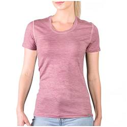 MERIWOOL Damen-T-Shirt, Merinowolle, kurzärmelig, leichte Basisschicht - Pink - Klein von MERIWOOL