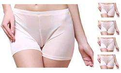 MESHIKAIER Damen Nahtlos Seide Taillenslips Damen Weich Boxer Slip Panties Hipsters Unterhose (5 Pack(Carnation), X-Large) von MESHIKAIER
