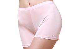 MESHIKAIER Damen Nahtlos Seide Taillenslips Damen Weich Boxer Slip Panties Hipsters Unterhose (Rosa, XL) von MESHIKAIER