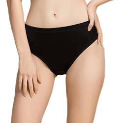 MESHIKAIER Elegant Damen Seide Taillenslips Damen Nahtlos Weich Unterhose Slip Panties Hipsters (Schwarz, XL) von MESHIKAIER