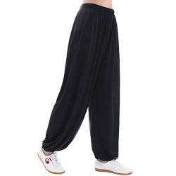 MESHIKAIER Große Größe, super weich, Haremshose, Damen, aus Modal, Yogahose, Haremshose, für Sport, Jogging, Tanz, elastisch und dehnbar, Schwarz , X-Large von MESHIKAIER