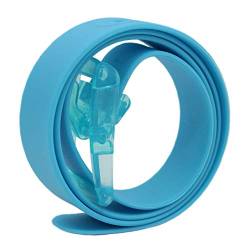 MESHIKAIER Unisex Gürtel aus Silikon Casual Gürtel Damen Herren Silikon Gürtel + Kunststoff Schnalle (Light Blue) von MESHIKAIER