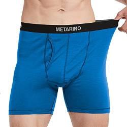 METARINO Herren-Unterhose aus Merinowolle, weich, bequem, atmungsaktiv, feuchtigkeitsableitend, Sportunterhose, Blau, XXX-Large von METARINO