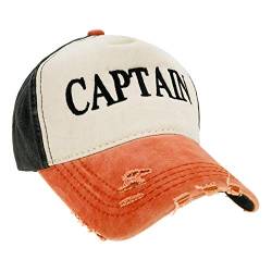 MFAZ Morefaz Ltd Kapitänsmütze Mütze Army Baseballmütze Cap Captain,Pirate (Captain Orange Peak) von MFAZ Morefaz Ltd