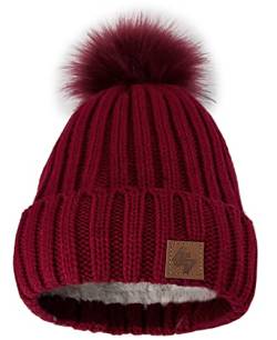 MFAZ Morefaz Ltd Mädchen Winter Beanie Mütze Kinder Groß Pom Pom Style Kids SKI Snowboard (Dark Grey Olivia) von MFAZ Morefaz Ltd