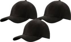 MFAZ Morefaz Ltd Set 3X Herren Baseballkappe Cap Verstellbarer Riemen Baseball Mütze (DE/NL/SE/PL, Alphanumerisch, Einheitsgröße, Einheitsgröße, Black) (DE/NL/SE/PL, Alphanumerisch, M, XL, Black) von MFAZ Morefaz Ltd