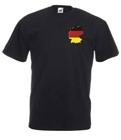MFAZ Morefaz Ltd T-Shirt Deutsch Flagge Land Karte von Deutschland Herren Und Damen Men/Ladies (Black Germany Flag, M) von MFAZ Morefaz Ltd