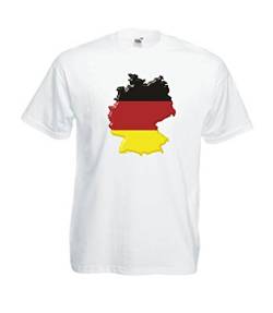MFAZ Morefaz Ltd T-Shirt Deutsch Flagge Land Karte von Deutschland Herren Und Damen Men/Ladies (White Germany Flag, M) von MFAZ Morefaz Ltd
