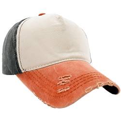 MFAZ Morefaz Ltd Unisex Baumwolle Baseball Cap Star Sport Mütze Baseballkappe Snap Back Trucker (Plain Nave Orange) von MFAZ Morefaz Ltd