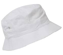 MFAZ Morefaz Ltd Unisex Fischerhüte Baumwolle Twill Bucket Hat Anglerhut Zum Wandern Camping Reisen (White Nave Rim) von MFAZ Morefaz Ltd