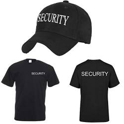 Set T-Shirt & Baseballmütze Swat Security Casual Military Sporthut 100% Baumwolle Herren Damen Shirt (Set Security Baseball Cap, L) von MFAZ Morefaz Ltd