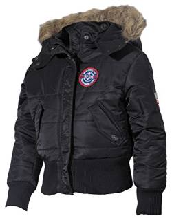 Kinder US N2B Polarjacke Jacke mit Fellkragen schwarz S-XXL (122-176) 158/164,Schwarz von MFH Kidswear