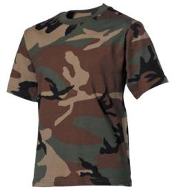 MFH 17001 Kinder Army T-Shirt Basic (Woodland/M (134/140)) von MFH