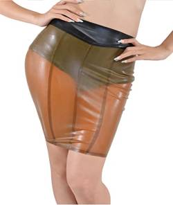 MFMYEE SM Sheer Sexy Latex Damen Cover Hüftrock Gummi Shorts Unterwäsche Sexy Kleid Party Cosplay (as3, Waist, m, Regular, Regular) von MFMYEE