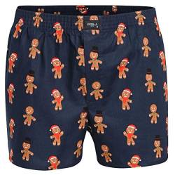 MG-1 Webboxer Herren Boxer Boxershorts Weihnachten Christmas Lebkuchenmann - Gingerbread Man, Grösse:L - 6-52, Präzise Farbe:Lebkuchenmann - Gingerbread Man von MG-1