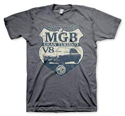 Offizielles Lizenzprodukt MGB Gran Turismo Herren T-Shirt (Dunkel-Heather), M von MG