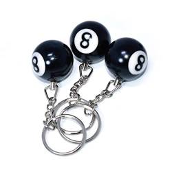 MGBISYI 8 ball keychain, Ball Key Chains Acht Ball Billard Fashion Keychain, 16 Stücke, 3 cm von MGBISYI