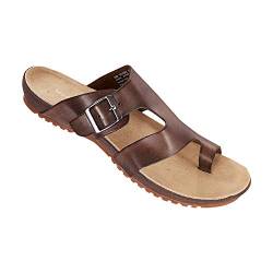 MGGM collection Herren Rindsleder Flip Flops Sandalen,Braun,44 von MGGM collection