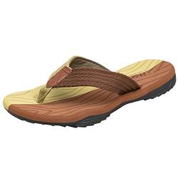 MGGMOKAY Herren Flip Flops Sandalen Bequeme Fußgewölbestütze Lässige Strandrutschen Schuhe,Braun Grün,44 von MGGMOKAY