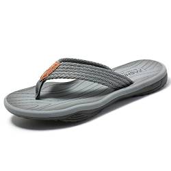 MGGMOKAY Herren Flip Flops Sandalen Bequeme Fußgewölbestütze Lässige Strandrutschen Schuhe,Grau,41 von MGGMOKAY