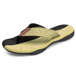 MGGMOKAY Herren Flip Flops Sandalen Bequeme Fußgewölbestütze Lässige Strandrutschen Schuhe,Schwarz Grün,43 von MGGMOKAY