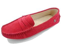 MGM-Joymod Damen-Mokassins / Wanderschuhe aus Wildleder, modisch, bequem, lässig, rot, 39.5 EU von MGM-Joymod