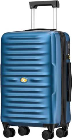 MGOB Koffer Handgepäck Hartschalen Trolley Polycarbonat Leicht Reisekoffer mit TSA-Schloss, 55x36x21cm, Blau von MGOB