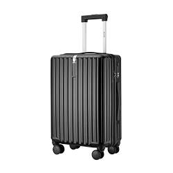 MGOB Koffer Handgepäck Hartschalen in Polycarbonat Reisekoffer mit 4 Rollen und Haken | 55x37x22cm | 41L(Schwarz, M) von MGOB