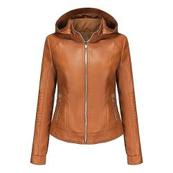 Lederjacke Damen Kunstlederjacke Beiläufig Bikerjacke Kunstleder Motorrad Jacke Frühling Lederimitat Jacke Langarm Übergangsjacke Weiche Trachtenjacke Winterjacke Oversize Bomberjacke Mode Kurzmantel von MGSFGlk