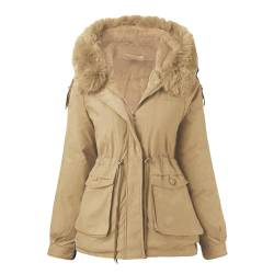 MGSFGlk Daunenjacke Damen Herbstjacke Wärme Softshell Jacke Warme Ski-Jacken Zip Sportjacke Lightweight In Daunenoptik Winterparka Wattierte Schlanke Leichte Parka mit Kapuze Freizeit Wintermantel von MGSFGlk