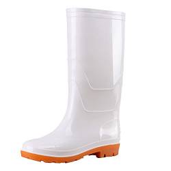 MGSFGlk Gummistiefel Wasserdichte Gefüttert Damen Rutschfest Wasserschuhe Rutschfest Gummistiefel Strukturierte Sohlen Badeschuhe Regenschuhe Halbhoch Winterstiefel Mode Stiefel Einfarbige Outdoor von MGSFGlk