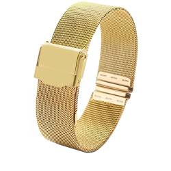MGTCAR Milanaise-Armband für Damen, schlichtes Armband, 12, 13, 14, 15, 16, 17, 18, 19, 20, 22 mm, Metallgewebe, modisches Trend-Armband für DW AR, 17 mm, Achat von MGTCAR