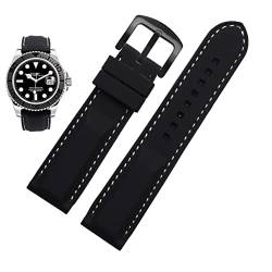 MGTCAR Silikon-Armband für Herren, 20 mm, 22 mm, 24 m, für MIDO Citizen Omega Sport, Gummi-Ersatzarmband, Rot, Blau, Orange, Weiß, weiches Armband, 20 mm, Achat von MGTCAR